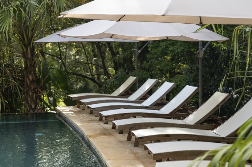 Natural stone salt-water pool sundeck